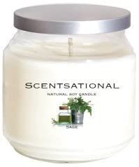 Scentsational Soaps & Candles "Sage" Natural Soy Candle w/Lid 19 Oz