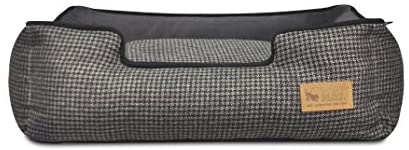 P.L.A.Y. (Pet Lifestyle And You) P.L.A.Y. - Houndstooth Lounge Bed - Large - Black/Grey