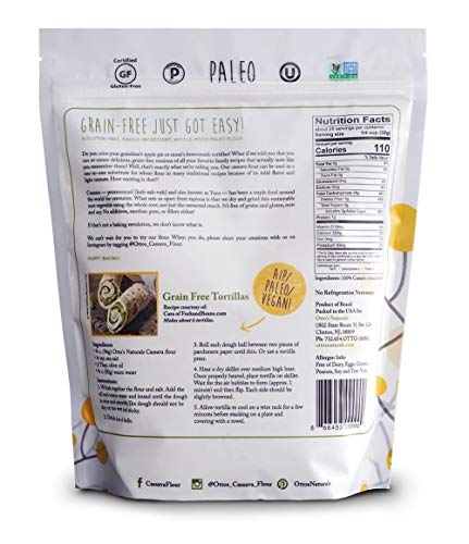 Otto's Naturals 100% Natural Cassava Flour Made from Yuca Root Bag, 2 Pound (2-(Pack))