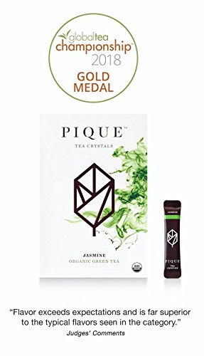 Pique Tea Organic Jasmine Green Tea Crystals - Immune Support, Gut Health, Fasting -14 Single Serve Sticks (Pack of 1)