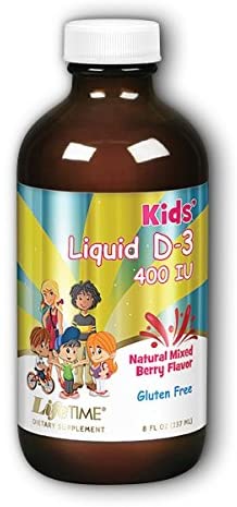 LifeTime Vitamin D-3 Kids, Mixed Berry, White, 8 Fluid Ounce