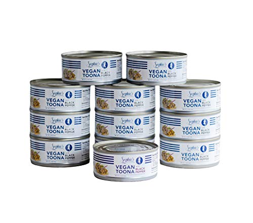 Sophie’s Kitchen Sea Salt Vegan (Tuna) Toona | 6oz. Vegan Toona Cans, 12 Per Case | Gourmet Plant-Based Seafood Packed with Protein