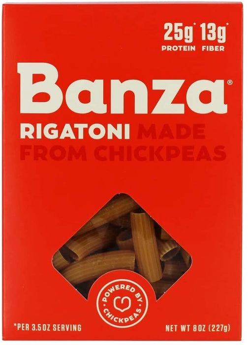 Banza Chickpea Pasta - High Protein Gluten Free Healthy Pasta - Rigatoni (8 oz)
