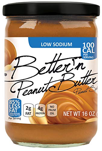 Pack of 3, Better'n Peanut Butter, Low Sodium Peanut Spread, Low Fat and Gluten Free, 16 Ounces