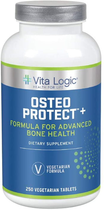 Vita Logic Osteo Protect Plus | Triple Source Calcium with Vitamins K2 & D3, Plus Ipriflavone for Bone & Heart Health Support | 250 Vegetarian Tablets
