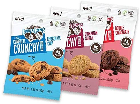 Lenny and Larrys The Complete Crunchy Cookie - NEW Bite Sized Plant Based Protein Cookies- 3 Variety, 4 of each flavor (12 pk) - Vegan - Non Gmo