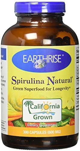 Earthrise  Spirulina Natural, 300 Capsules