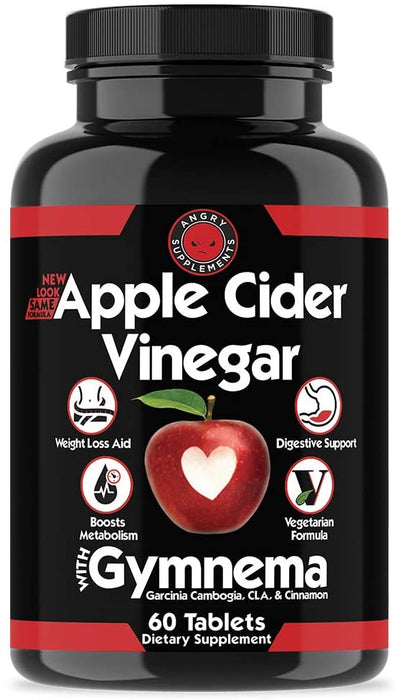 Apple Cider Vinegar Pills for Weight Loss - Natural Detox Remedy Includes Gymnema, Cinnamon, CLAS, and Garcinia for Complete Diet and Health by Angry Supplements