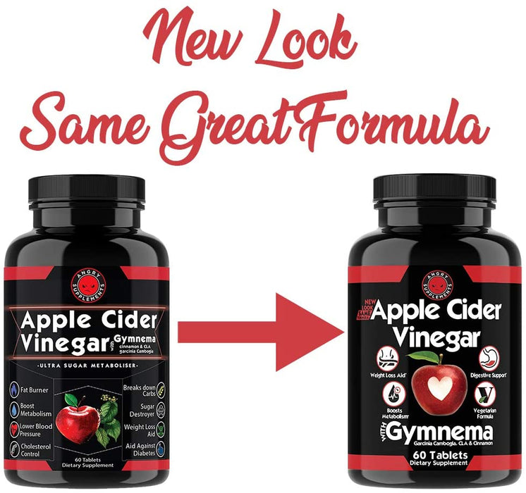 Apple Cider Vinegar Pills for Weight Loss - Natural Detox Remedy Includes Gymnema, Cinnamon, CLAS, and Garcinia for Complete Diet and Health by Angry Supplements