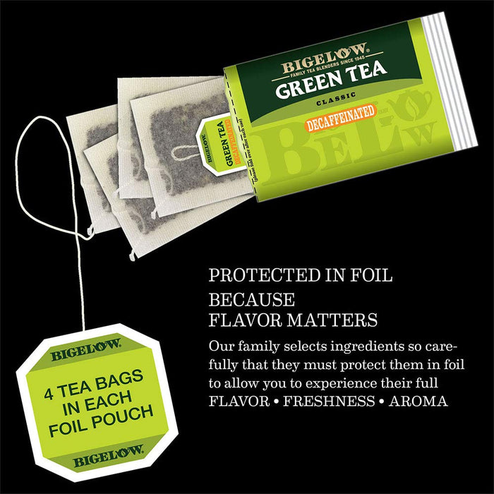 Bigelow Decaffeinated Green Tea Bags, 40 Count Box (Pack of 6) Decaf Green Tea, 240 Tea Bags Total