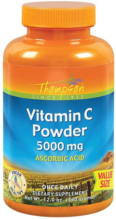 Thompson Vitamin C Powder | 5000mg | 100% Pure Ascorbic Acid | Immune Support & Antioxidant Supplement