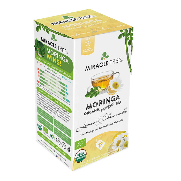 Miracle Tree - Organic Moringa Superfood Tea, 25 Individually Sealed Tea Bags