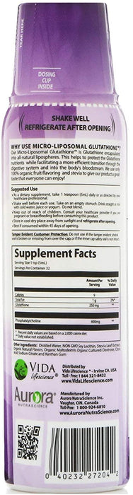 Aurora Nutrascience Mega-Liposomal Glutathione - 250 mg Vida Lifescience 5.4 oz Liquid