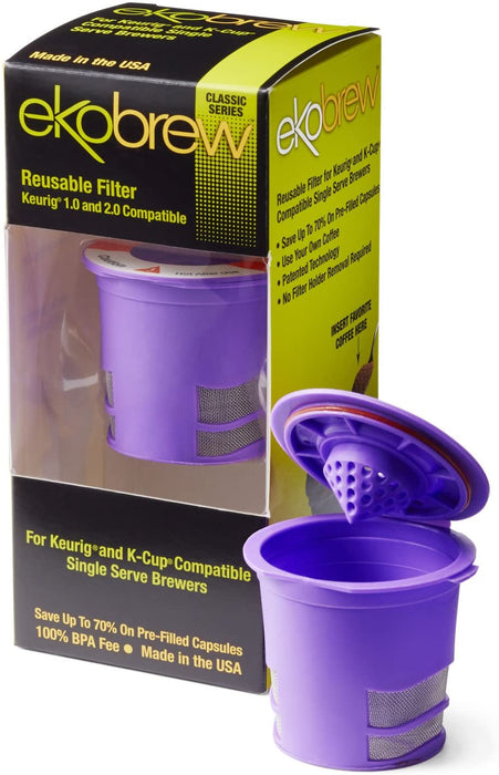 Ekobrew Classic Reusable Filter, Keurig 1.0 and 2.0 Compatible - Violet