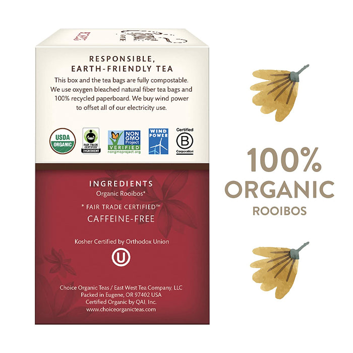 Choice Organic Teas - Rooibos Tea (6 Pack) - Organic Herbal Tea - 96 Tea Bags