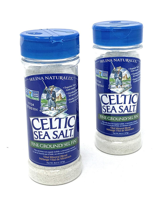 Celtic Sea Salt Fine Ground Shaker Jar, 8 Ounce, Pack of 2