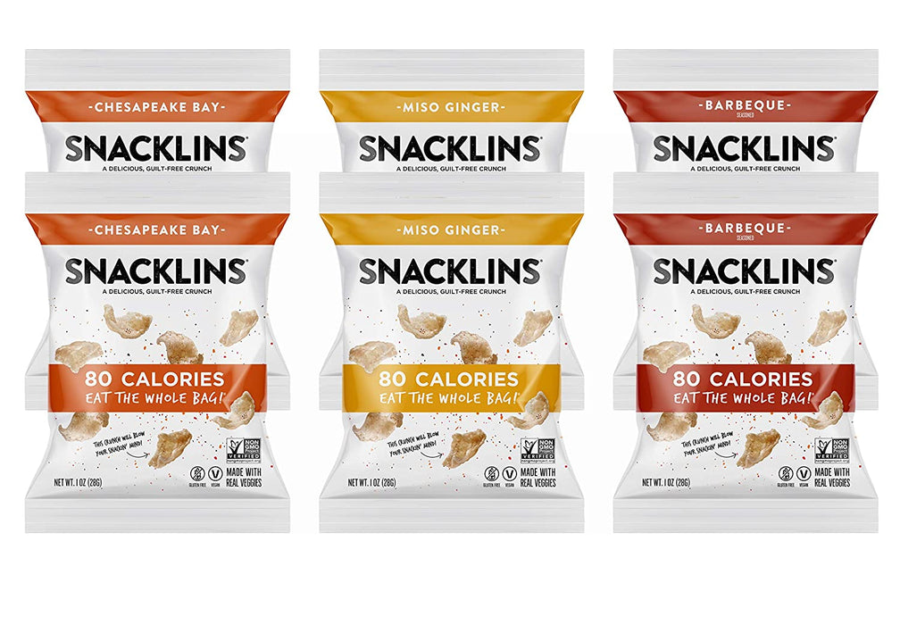 SNACKLINS Puffed Chips, Healthy, Crunchy, Gluten-Free, and Vegan, Variety Pack