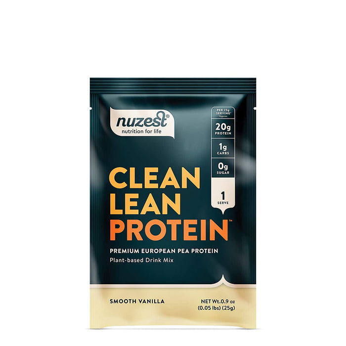 Nuzest Clean Lean Protein - Premium Vegan Protein Powder, Plant Protein Powder, European Golden Pea Protein, Dairy Free, Gluten Free, GMO Free, Smooth Vanilla, Single Serving