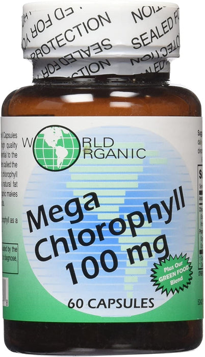 World Organic Mega Chlorophyll, 100 mg, Capsules, 60 capsules