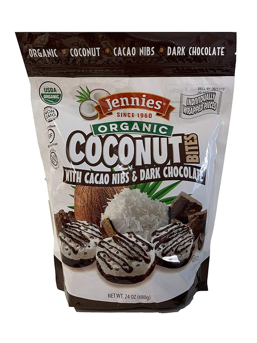 Jennies Organic Coconut Bites, Gluten Free, Peanut Free, Non GMO