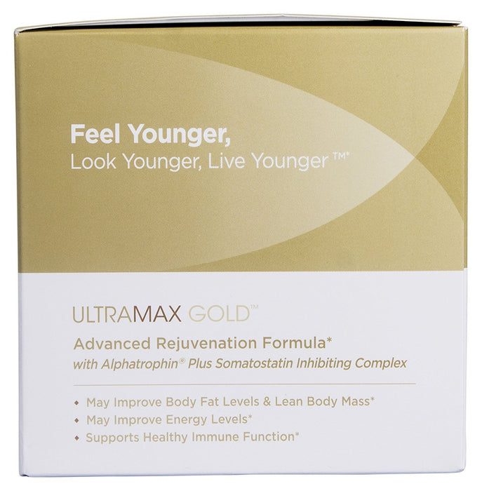 Ageless Foundation Laboratories UltraMax Gold, Advanced Rejuvenation Formula with Alphatrophin, Valencia Orange Flavor, 22 Packets, 13.5 oz (17.4 g) Each
