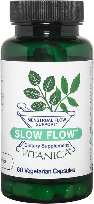 Vitanica Slow Flow, Menstrual Flow Support, Vegan/Vegetarian, 60 Capsules