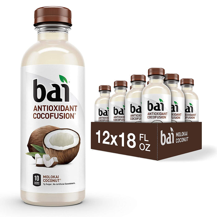 Bai Cocofusions Molokai Coconut, Antioxidant Infused Beverage, 18 Fl. Oz. Bottles (Pack of 12)