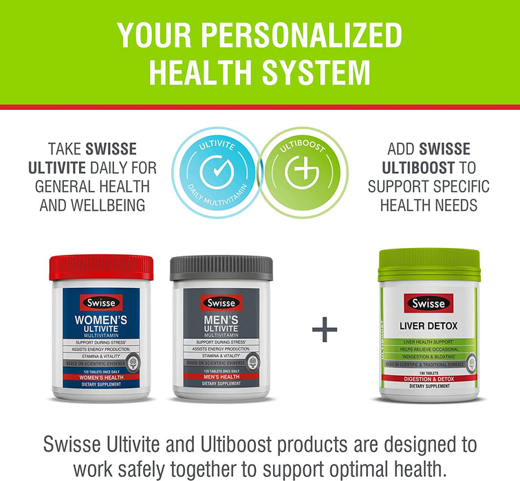 Swisse Ultiboost Liver Detox | Supports Liver Health & Function | Provides Relief for Indigestion & Bloating | Milk Thistle, Artichoke & Tumeric