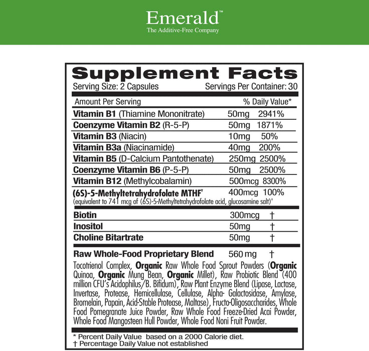 Emerald Labs B-Healthy with Biotin, Vitamin B12 and More to Support Energy and Immune Health and Support a Decrease Stress and Fatigue