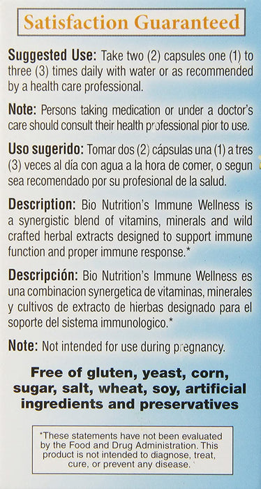 Bio Nutrition Immune Wellness Olive and Oregano Vegi-Caps, 60 Count