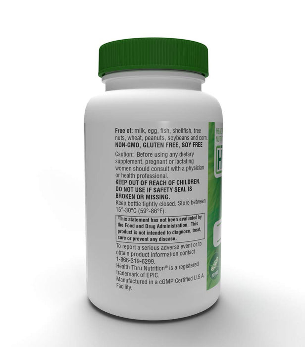 NAC 600mg N-Acetyl Cysteine 120 vegecaps Non GMO and Free from Common excipients Such as Magnesium Stearate and Silica by Health Thru Nutrition