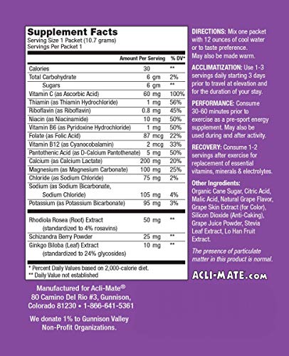 Acli-Mate Mountain Sport Drink - Altitude Sickness Hydration Aid - Carton