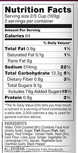 FODMAPPED - Low FODMAP Sweet Chili,Basil, Lemongrass Simmer Sauce 7 Oz (200g)