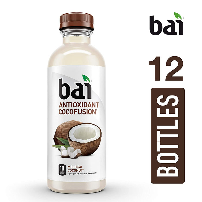 Bai Cocofusions Molokai Coconut, Antioxidant Infused Beverage, 18 Fl. Oz. Bottles (Pack of 12)