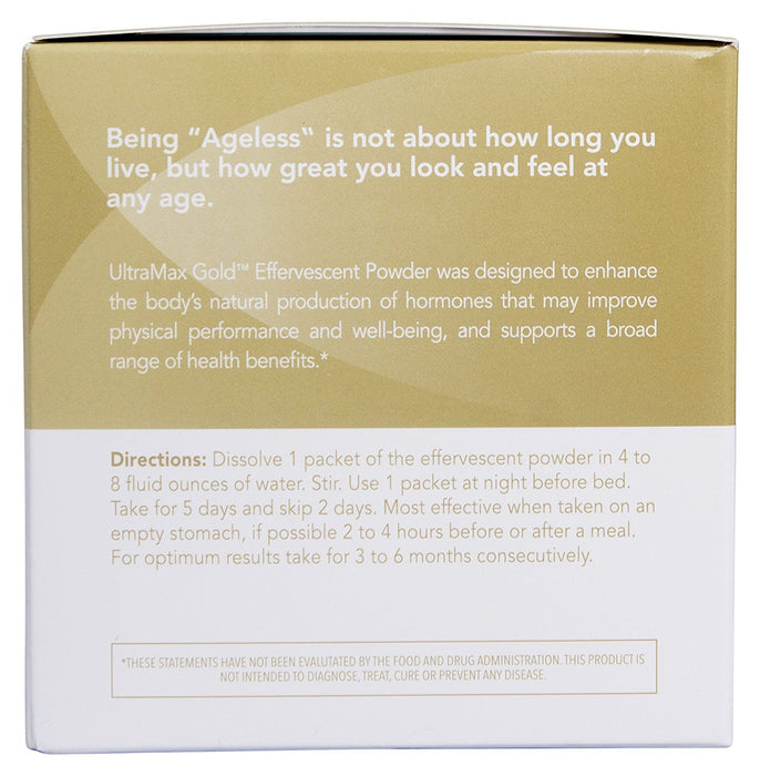 Ageless Foundation Laboratories UltraMax Gold, Advanced Rejuvenation Formula with Alphatrophin, Valencia Orange Flavor, 22 Packets, 13.5 oz (17.4 g) Each