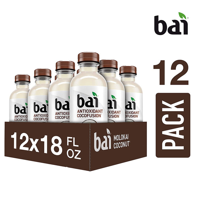 Bai Cocofusions Molokai Coconut, Antioxidant Infused Beverage, 18 Fl. Oz. Bottles (Pack of 12)