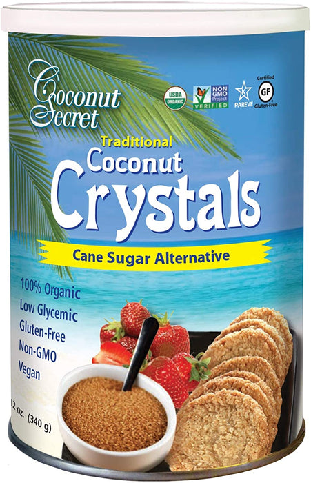 Coconut Secret Coconut Crystals (2 Pack) - 12 oz - Low-Glycemic Sugar Alternative, Replacement Sweetener - Organic, Vegan, Non-GMO, Gluten-Free, Kosher - 170 Total Servings